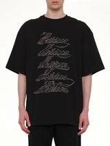 Ribbon Multi-Logo T-Shirt in Black