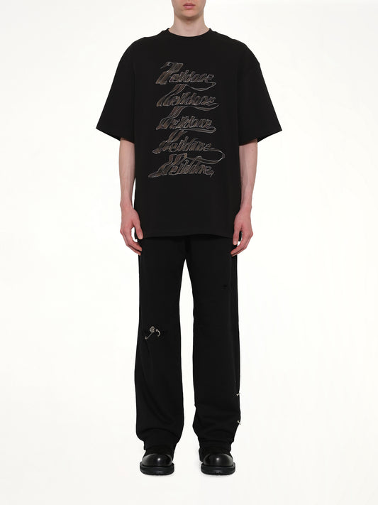 Ribbon Multi-Logo T-Shirt in Black