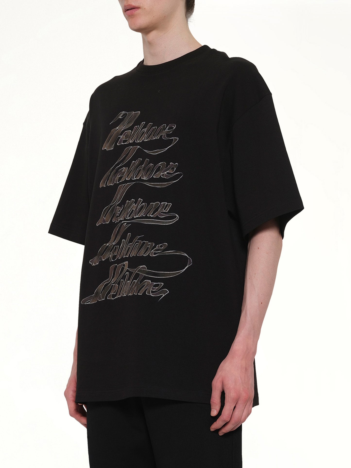 Ribbon Multi-Logo T-Shirt in Black