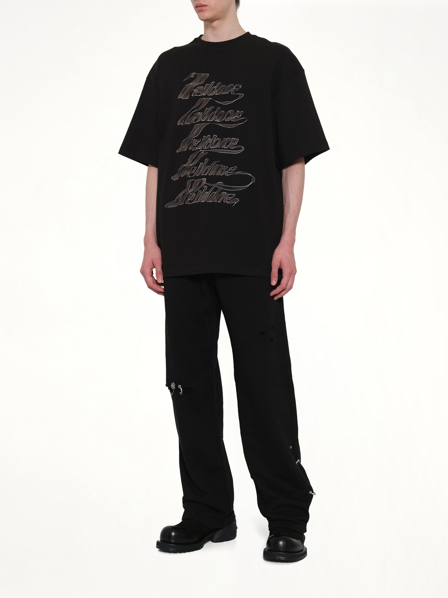 Ribbon Multi-Logo T-Shirt in Black