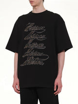 Ribbon Multi-Logo T-Shirt in Black