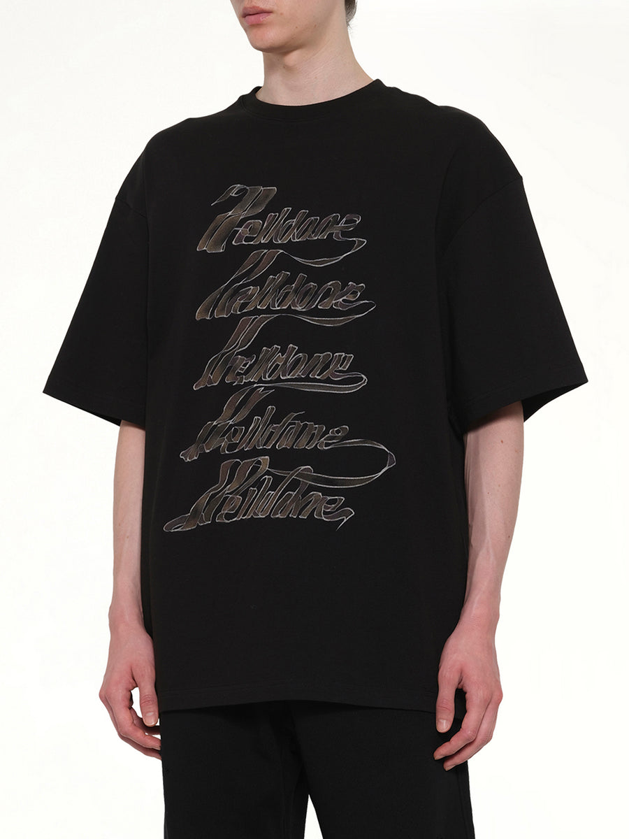 Ribbon Multi-Logo T-Shirt in Black
