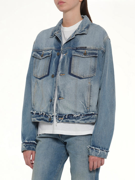 Denim Jacket in Light Blue Indigo