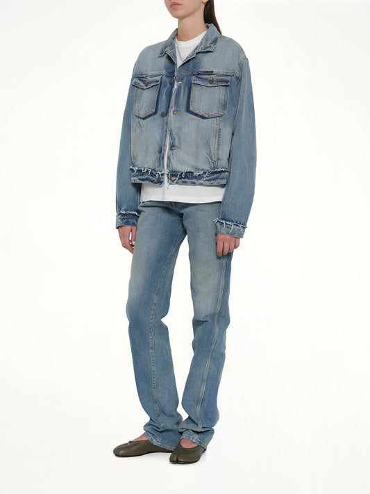 Denim Jacket in Light Blue Indigo