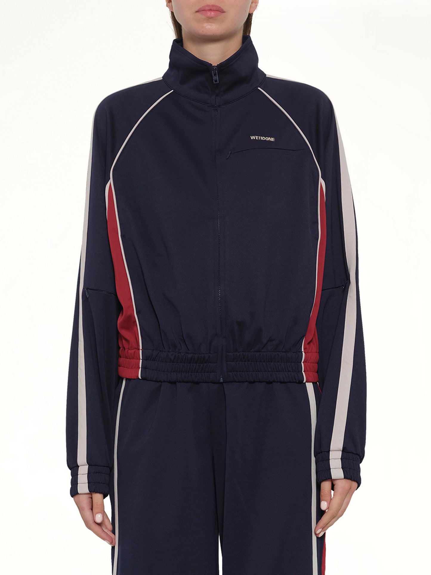 Contrast Track Jacket in Navy