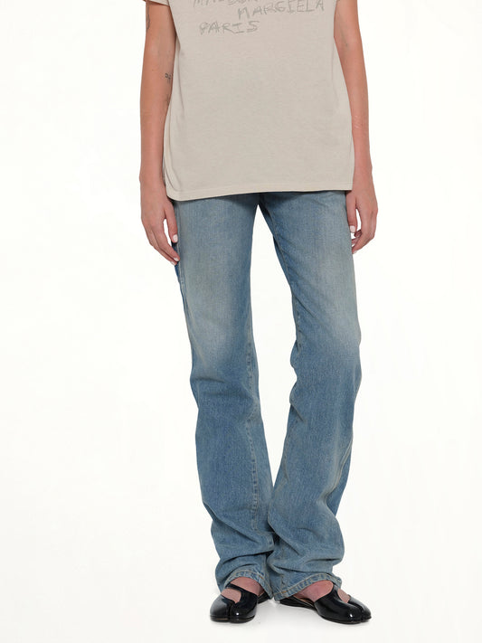 Straight 5 Pocket Jeans in Light Blue Indigo