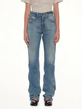 Straight 5 Pocket Jeans in Light Blue Indigo