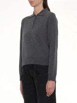Knit Polo in Dark Grey