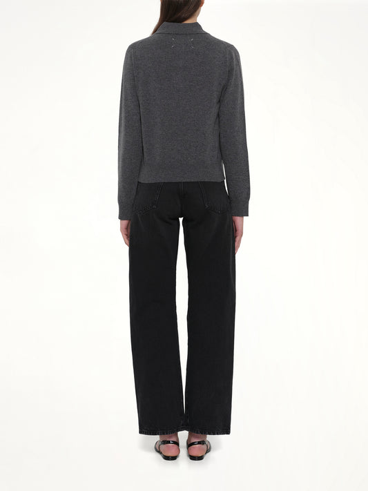 Knit Polo in Dark Grey