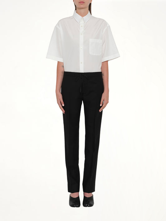 Wool Flannel Pants in Black