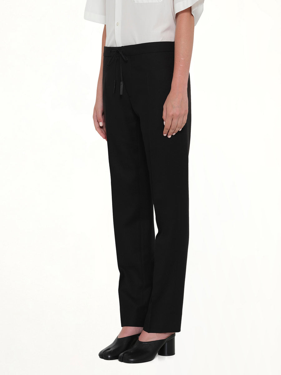 Wool Flannel Pants in Black