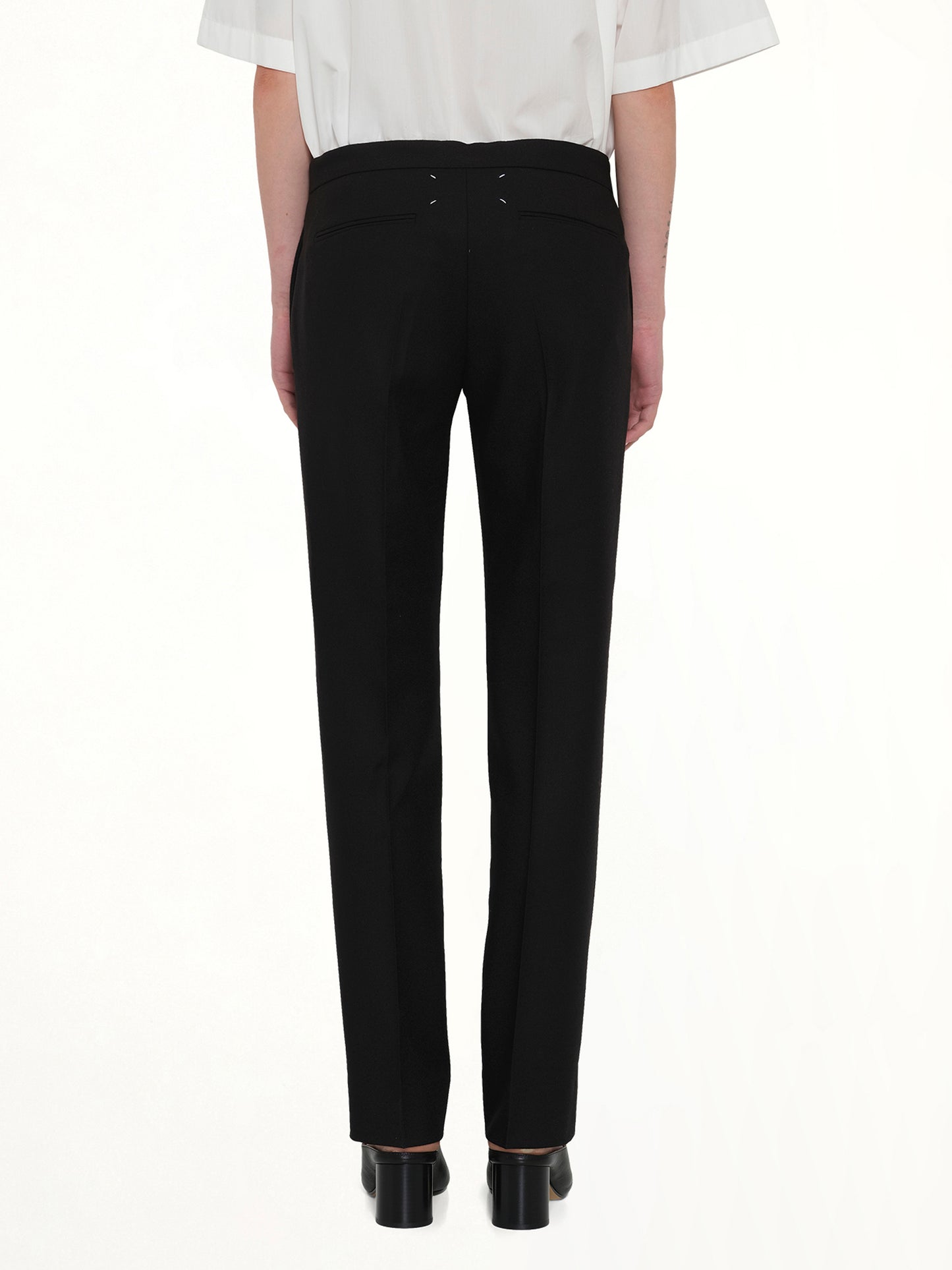 Wool Flannel Pants in Black