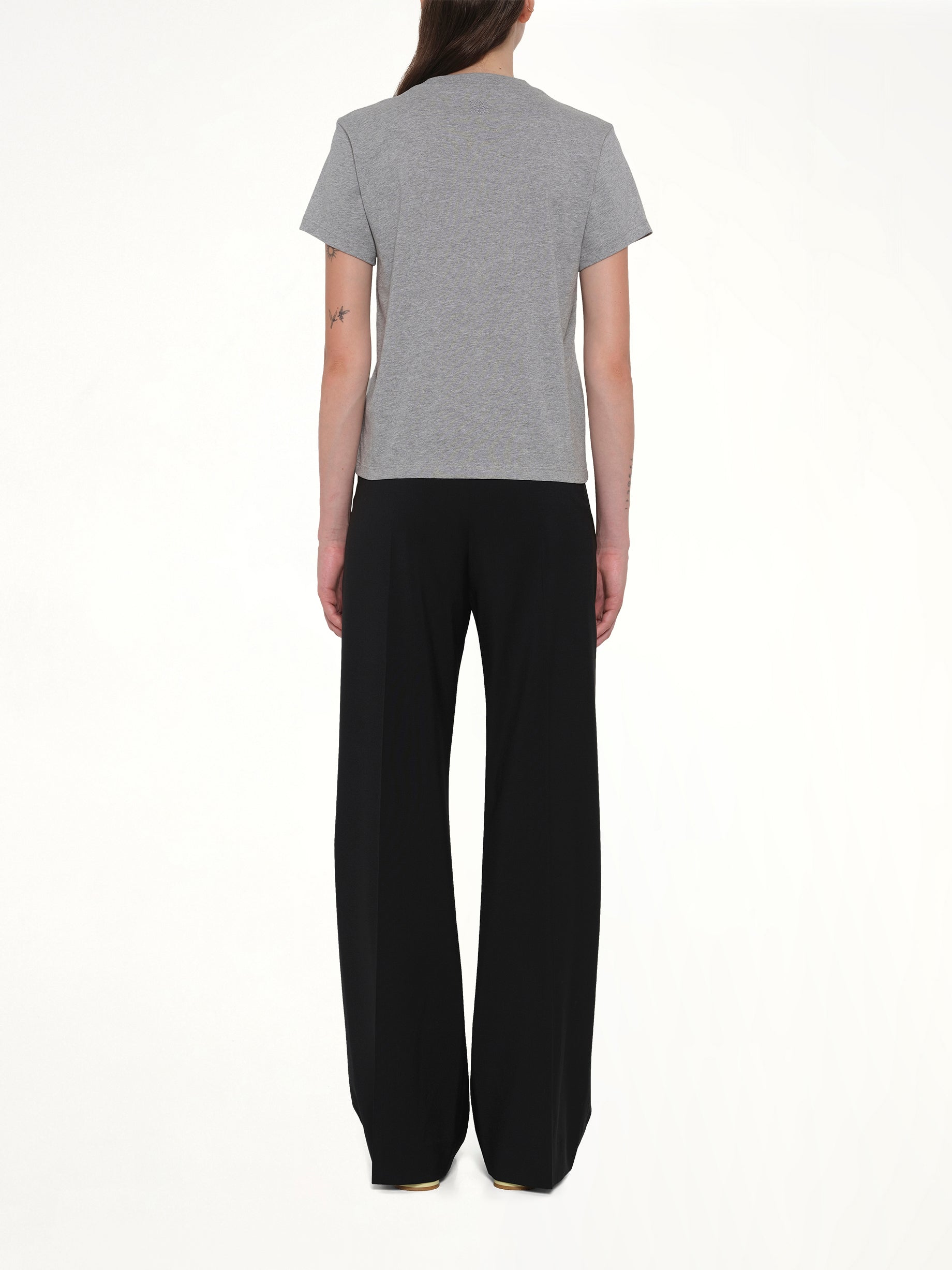 LOEWE , Regular Fit T-Shirt in Grey Melange Back View from MARAIS