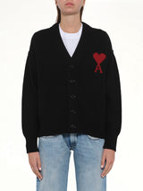 ブラックのレッドアミ・ド・クールカーディガン