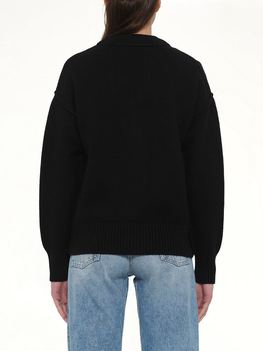 Red Ami De Coeur Cardigan in Black