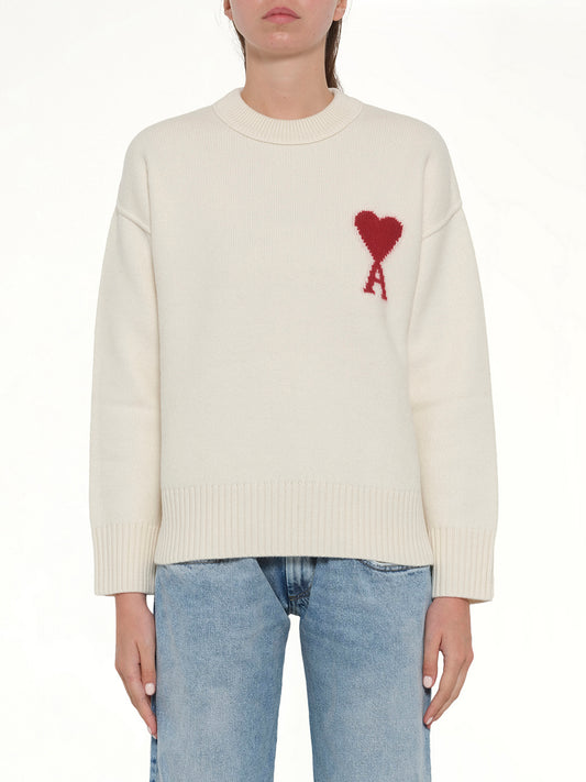 Red Ami De Coeur Sweater in Cream