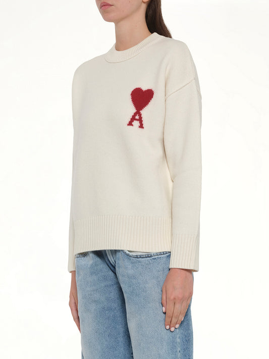 Red Ami De Coeur Sweater in Cream