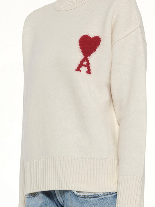 Red Ami De Coeur Sweater in Cream