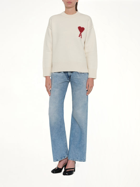 Red Ami De Coeur Sweater in Cream