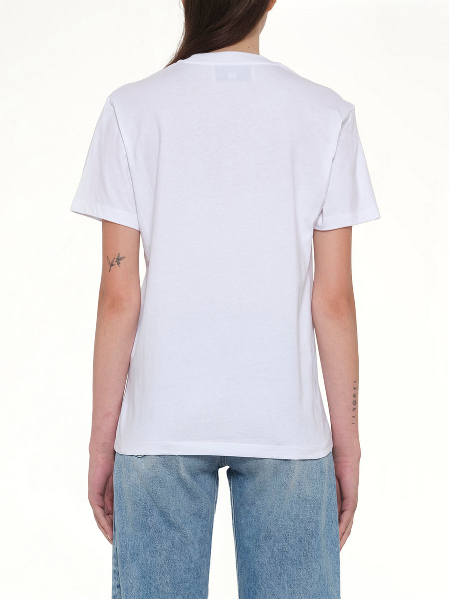 Contrasted Ami De Coeur T-Shirt in White