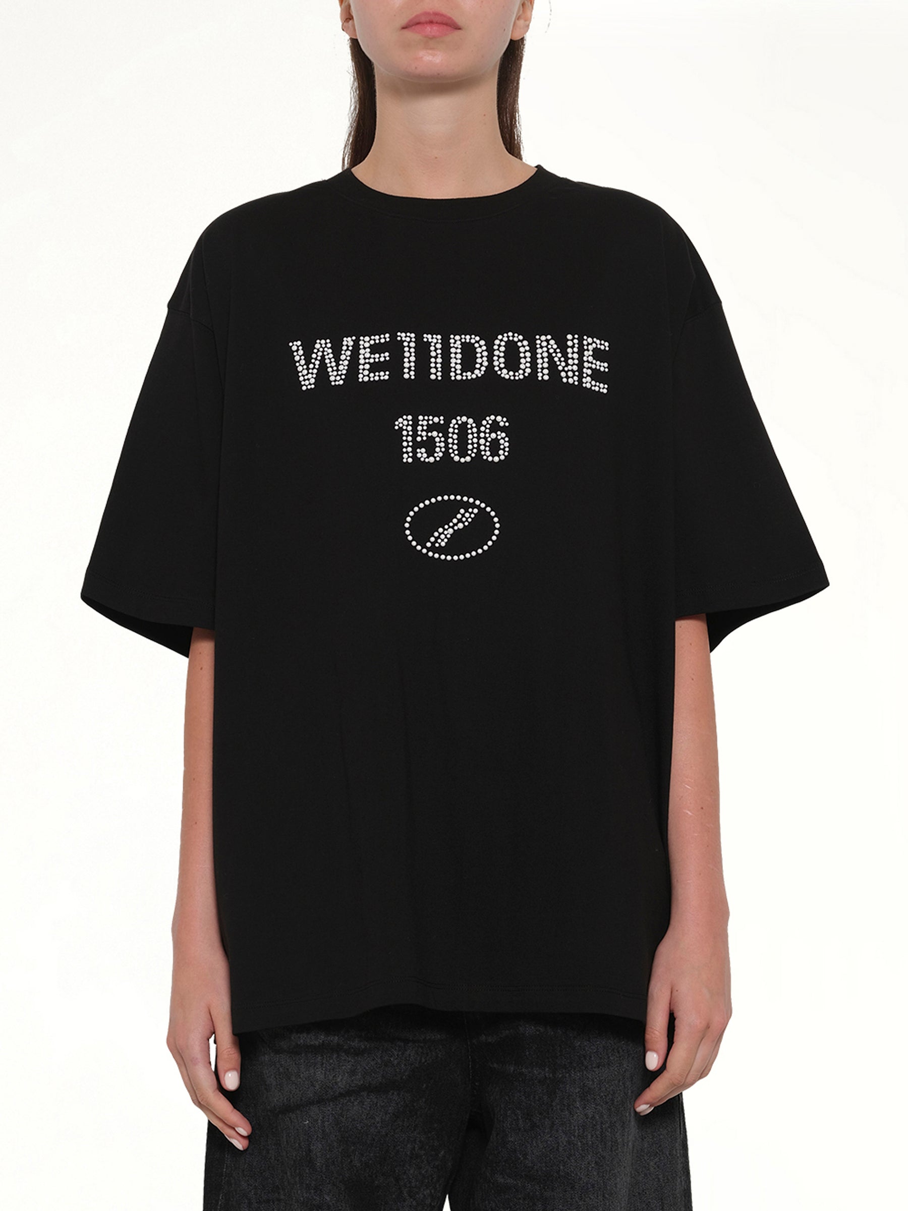 Washed Pearly Collegiate T-Shirt in Black