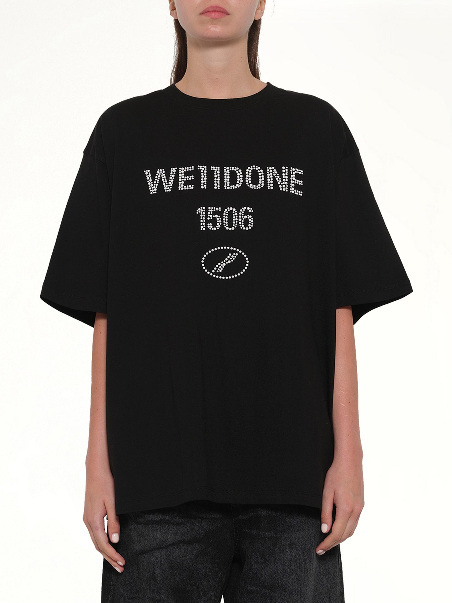 Washed Pearly Collegiate T-Shirt in Black