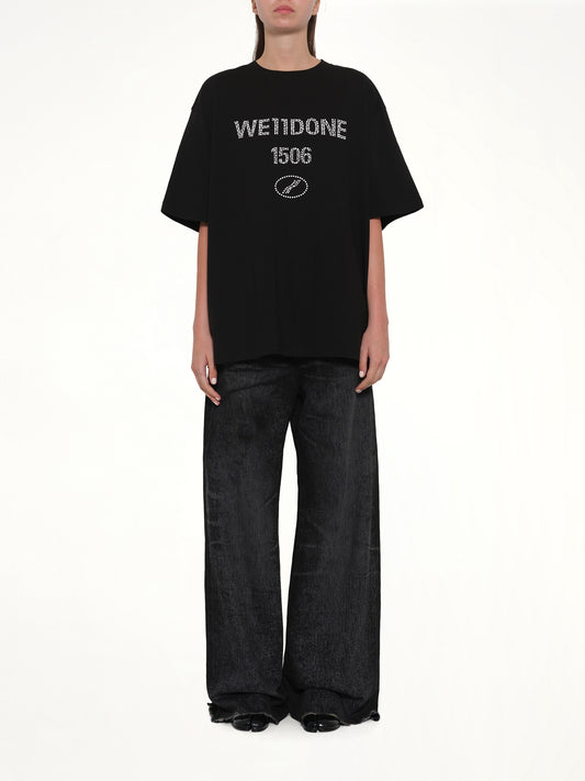 Washed Pearly Collegiate T-Shirt in Black