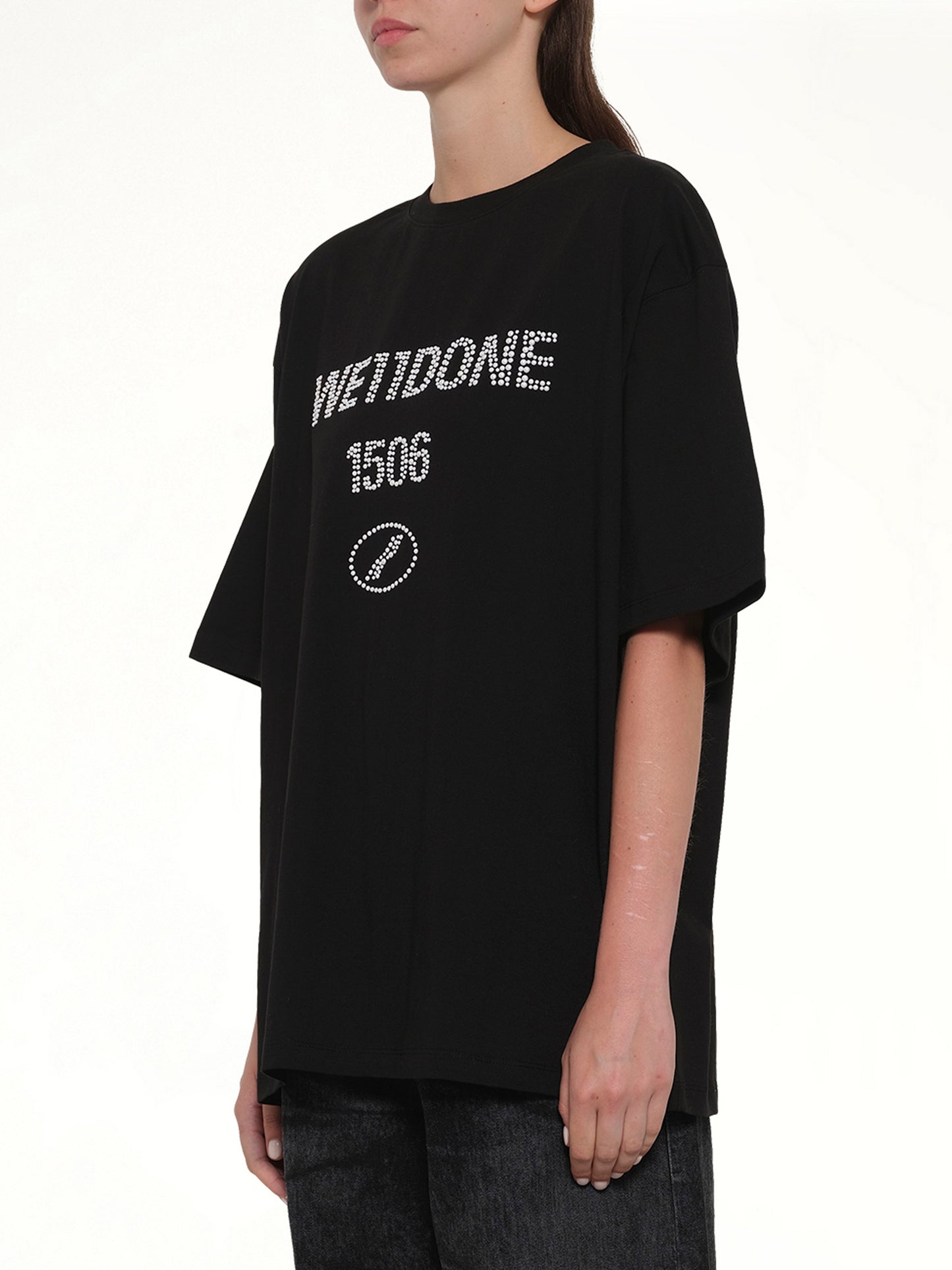 Washed Pearly Collegiate T-Shirt in Black