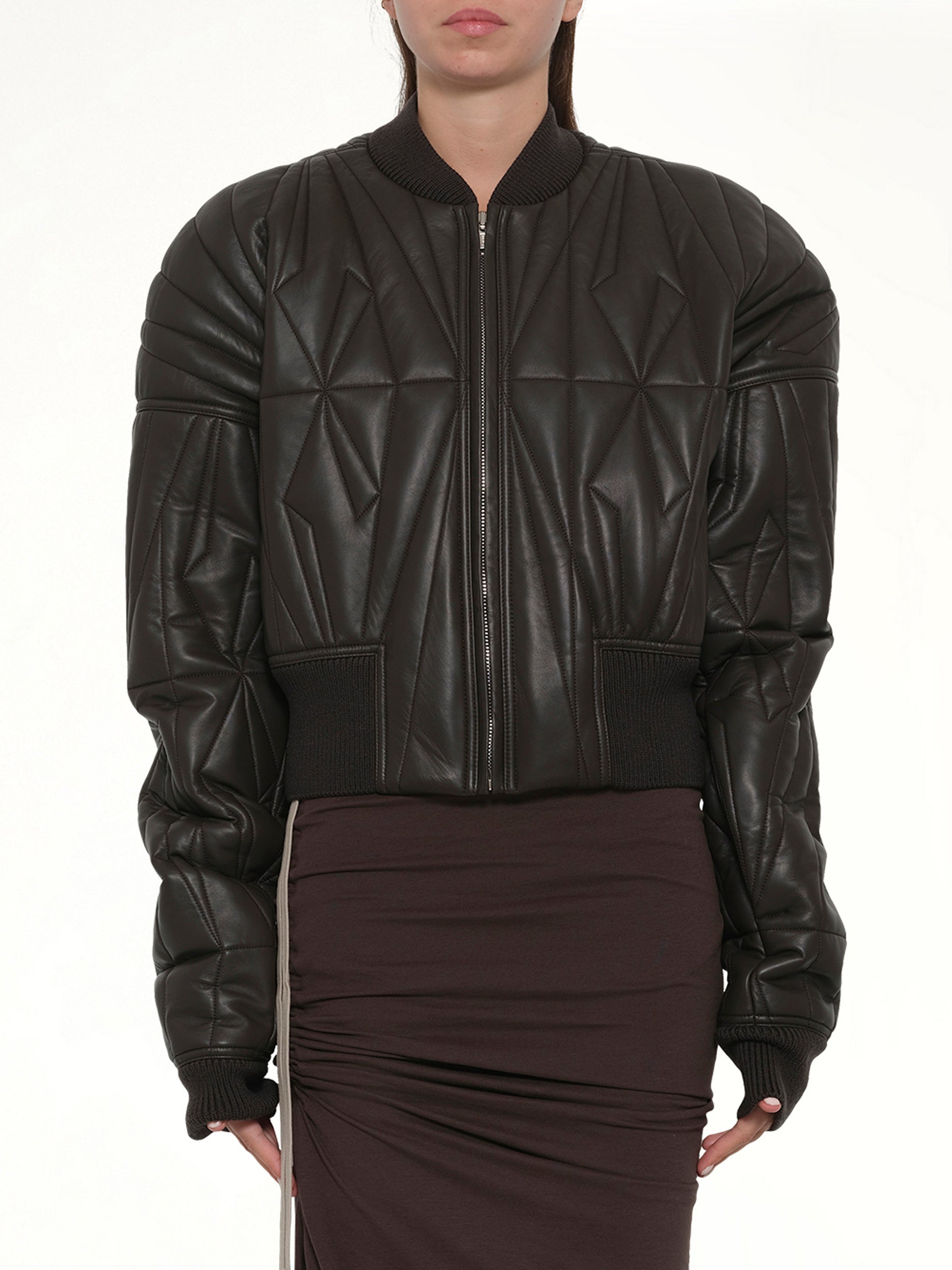 Rick Owens x Moncler Geocamo Cropped Jacket in Dark Dust
