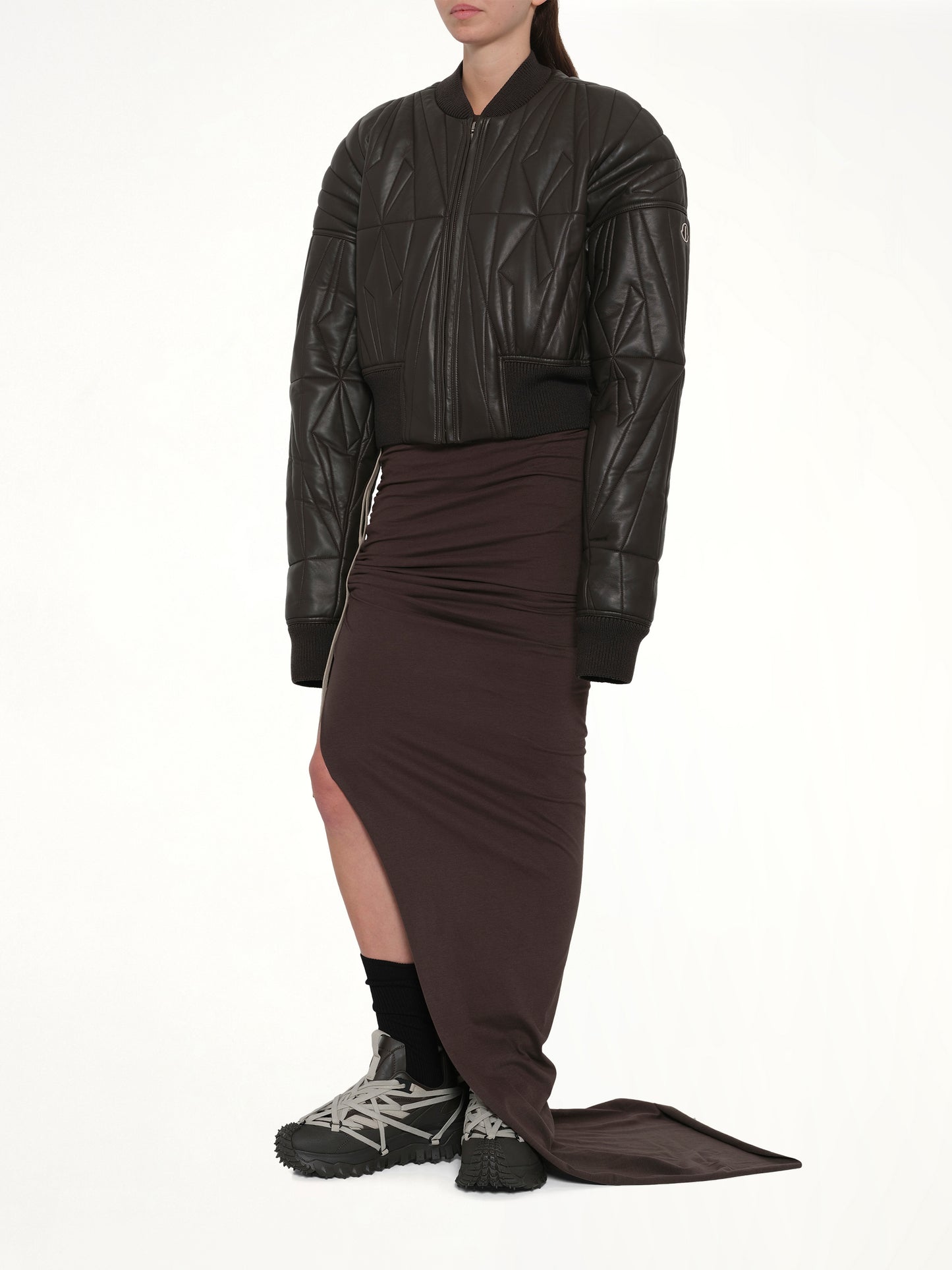 Rick Owens x Moncler Geocamo Cropped Jacket in Dark Dust