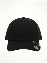 黑色铆钉玫瑰棒球帽