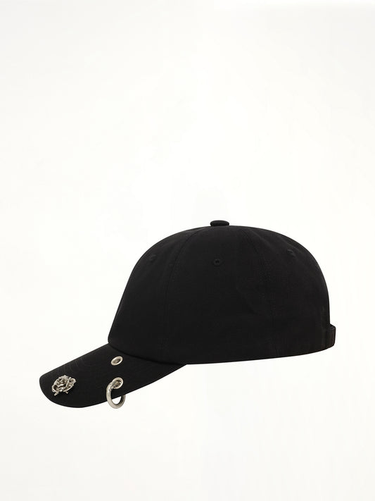 Spike Rose Cap in Black