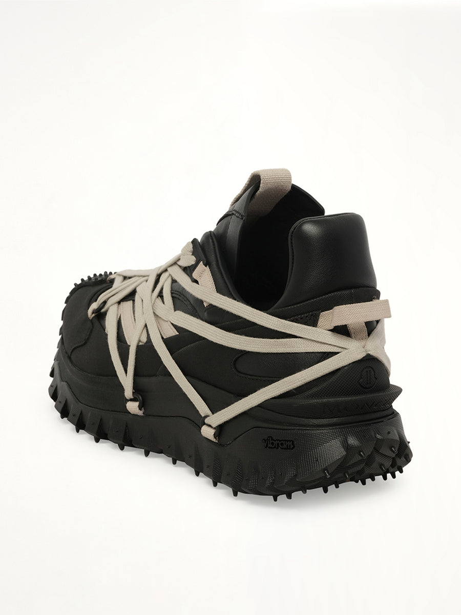 Rick Owens x Moncler Trail Grip Megalace Sneaker in Black Back View | RICK OWENS