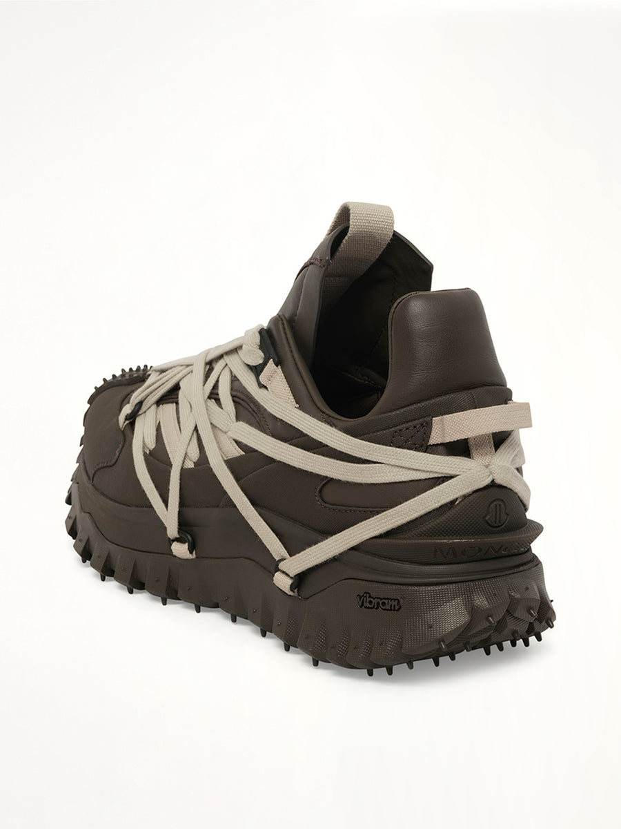 Rick Owens x Moncler Trail Grip Megalace Sneaker in Dark Dust Back View | RICK OWENS