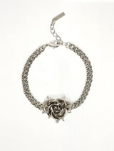 Small Spiky Rose Bracelet in Silver