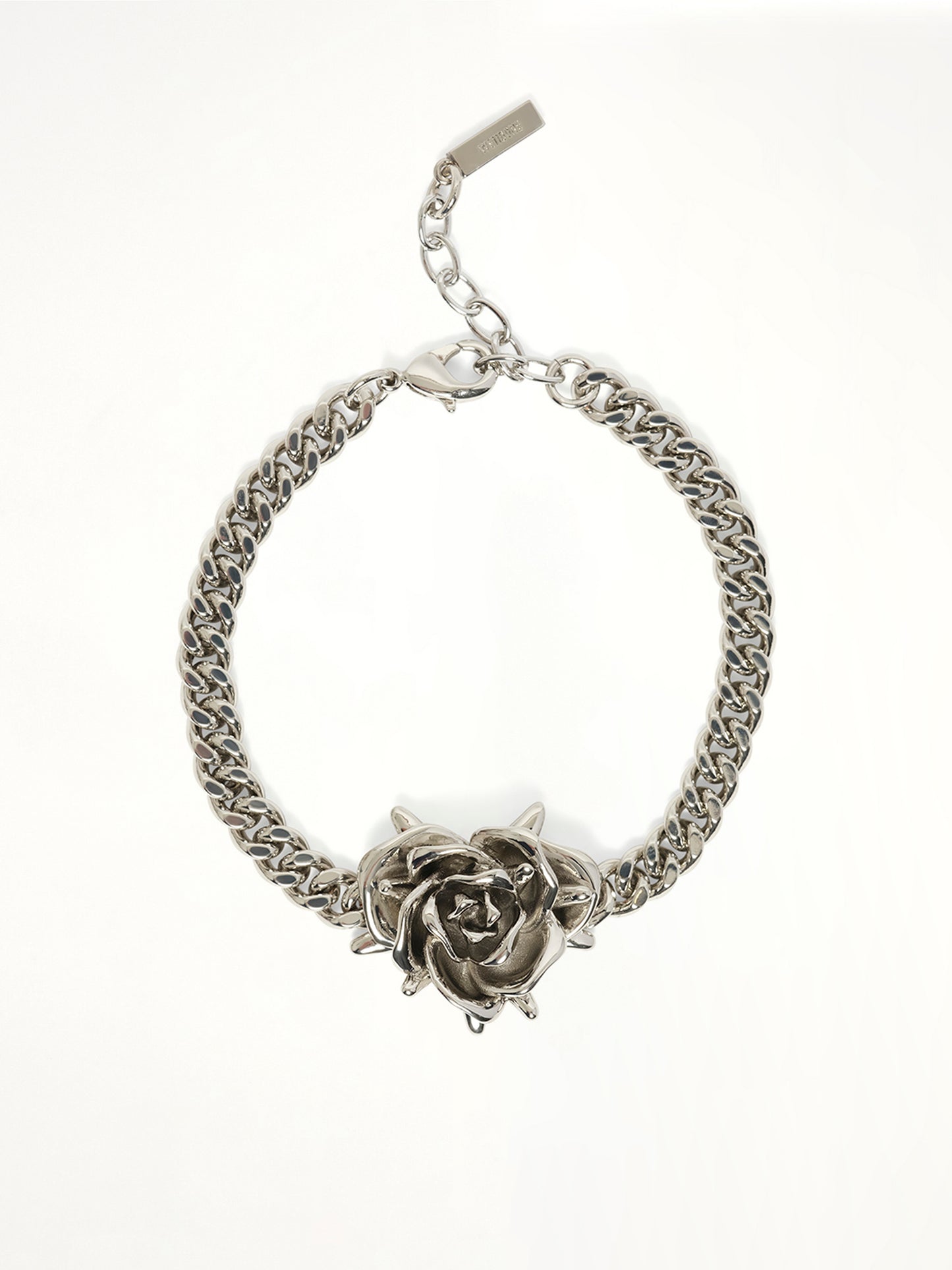Small Spiky Rose Bracelet in Silver