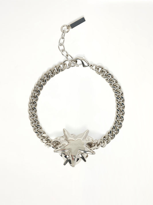 Small Spiky Rose Bracelet in Silver
