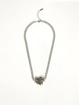 Spiky Rose Necklace in Silver