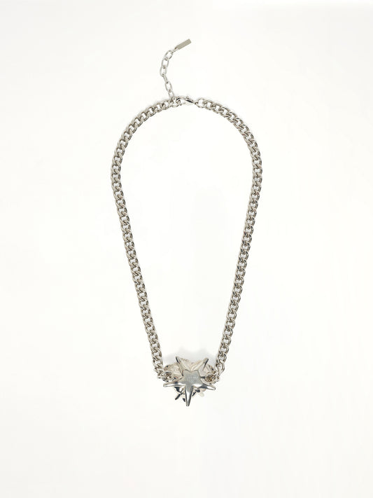Spiky Rose Necklace in Silver