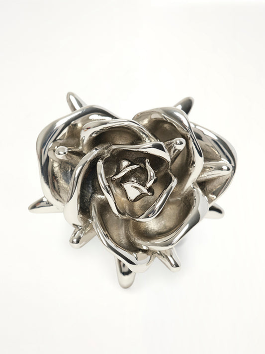 Spiky Rose Ring in Silver