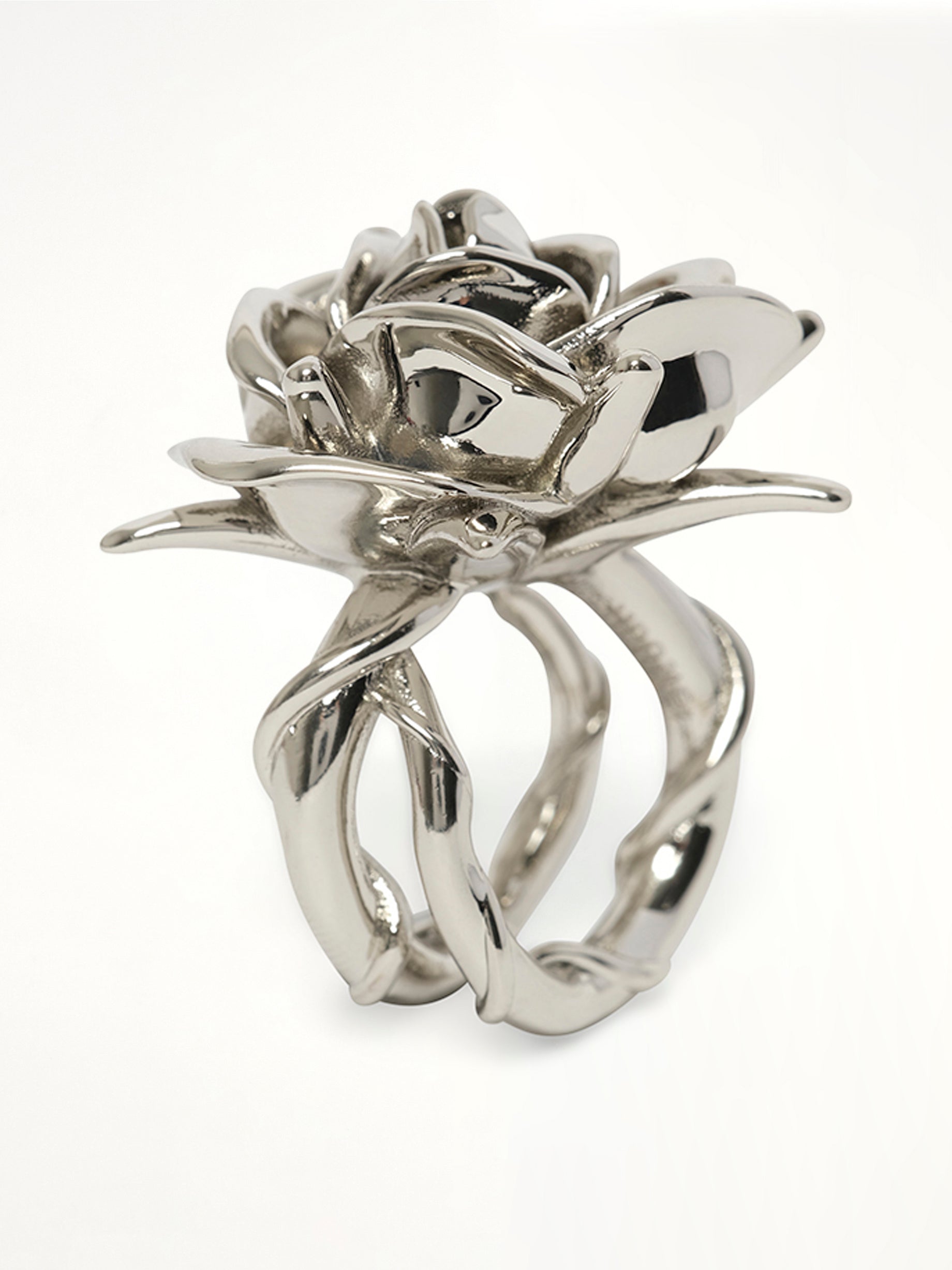 Spiky Rose Ring in Silver