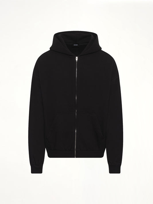 Logo Zip-Up Hoodie in Black