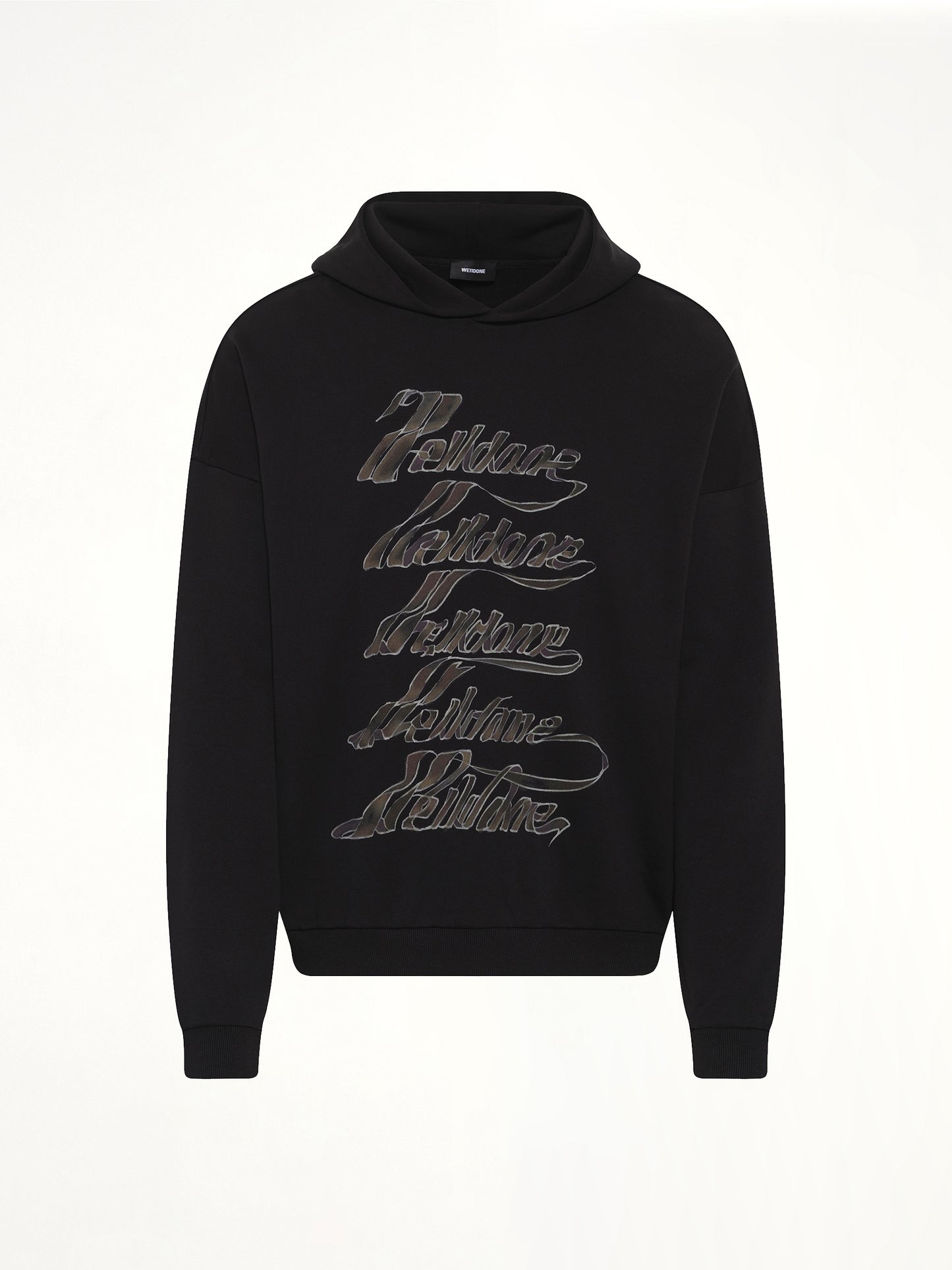 Ribbon Multi-Logo Hoodie in Black