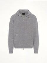 Rose with Thorns Zip-Up Hoodie in Grey