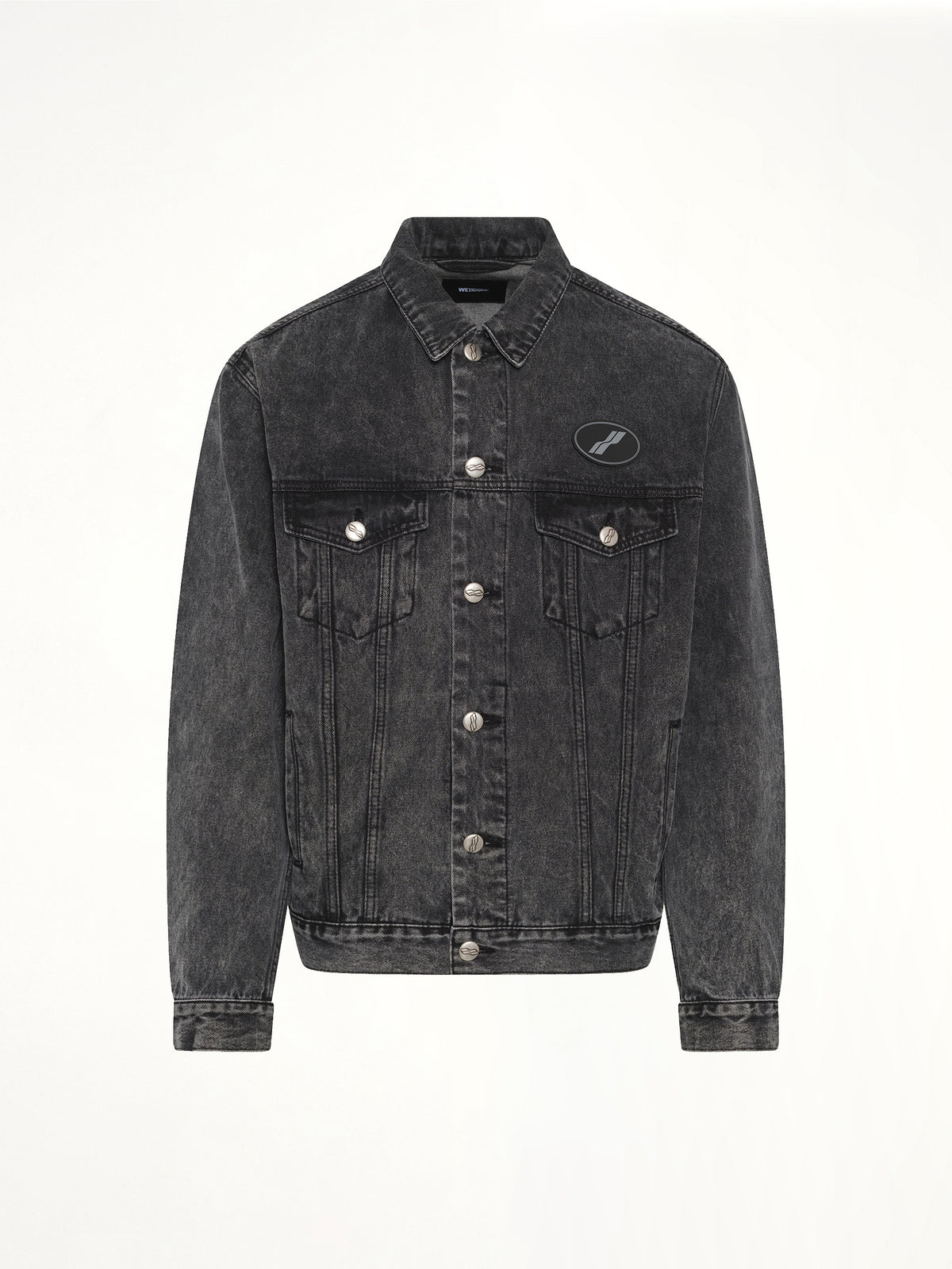 Oversized Denim Jacket in Washed Black