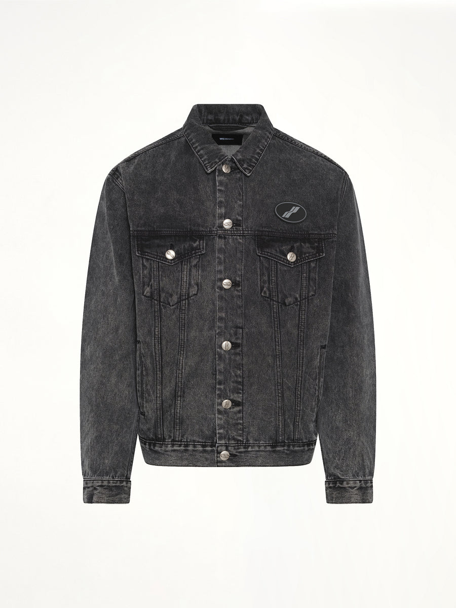 Oversized Denim Jacket in Washed Black