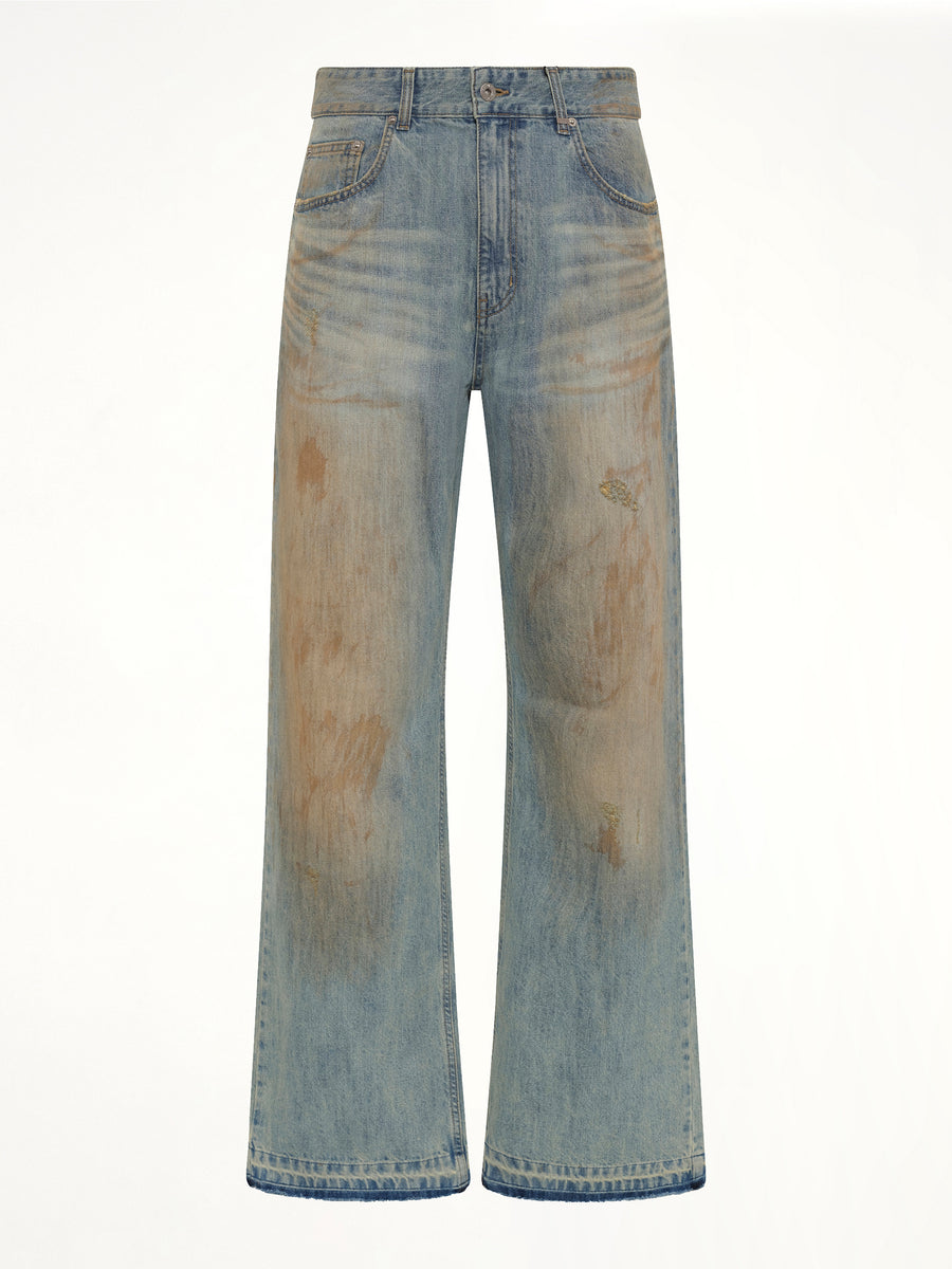 Regular-Fit Denim Pants in Blue