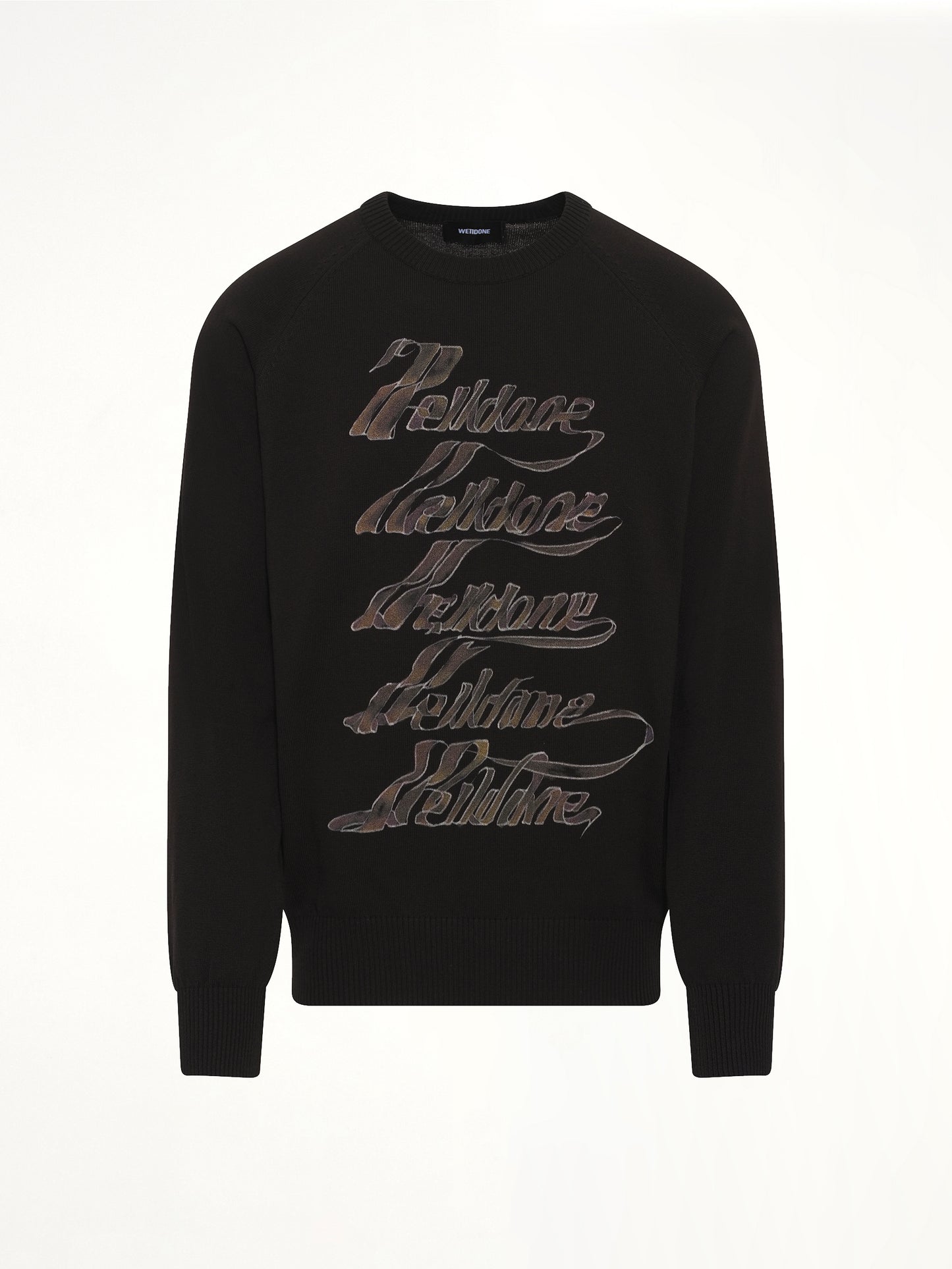 Multi Logo Print Sweater in Black