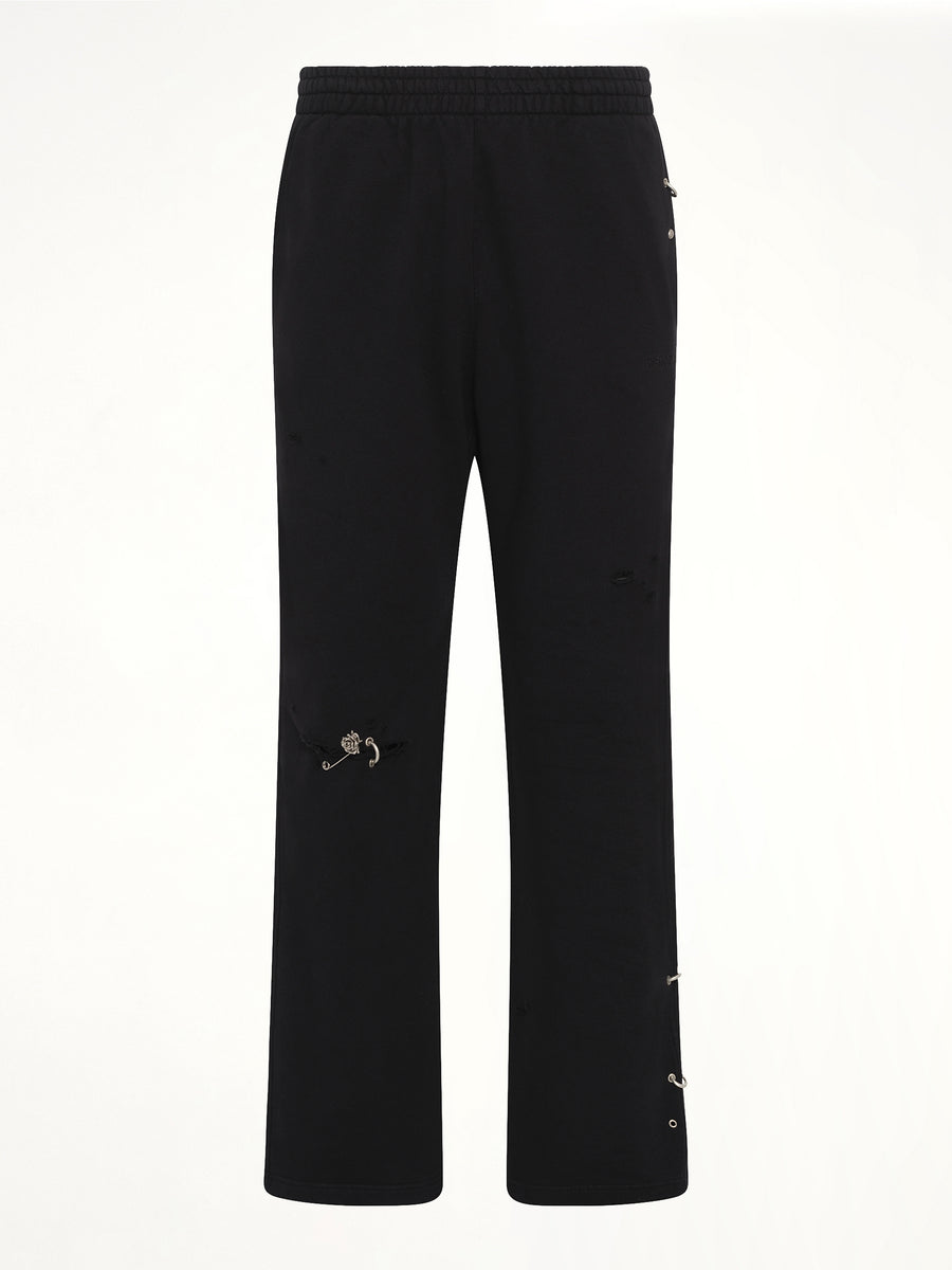 Piercing Detail Sweatpants in Black
