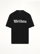 Gothic Logo Short-Sleeved T-Shirt in Black